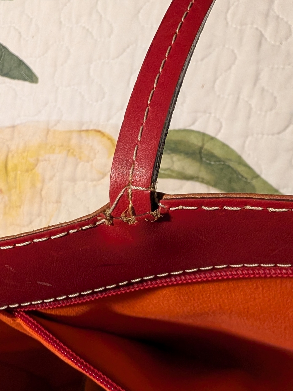 Maurizio Taiuti Leather Striped Tote in Brown and Red - Picture 7 of 8